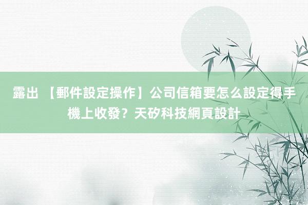 露出 【郵件設定操作】公司信箱要怎么設定得手機上收發？天矽科技網頁設計