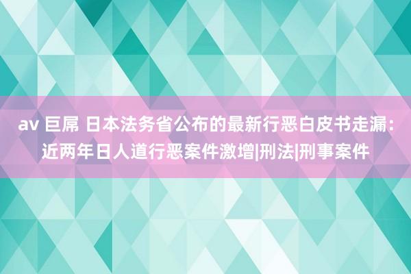 av 巨屌 日本法务省公布的最新行恶白皮书走漏：近两年日人道行恶案件激增|刑法|刑事案件